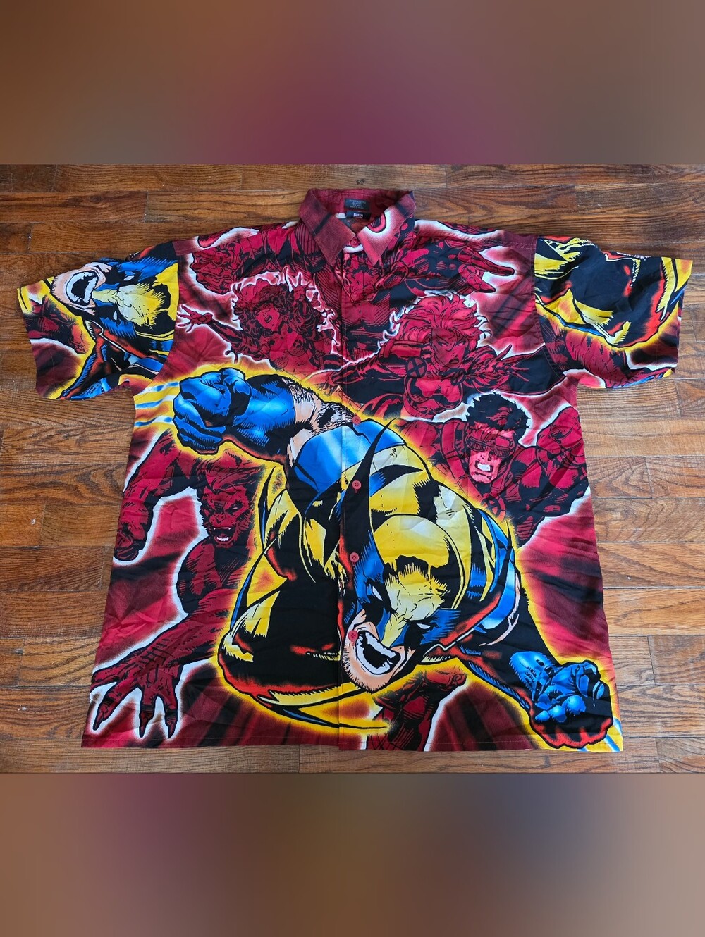 Vintage Marvel X-Men Wolverine Graphic Button-Down Shirt